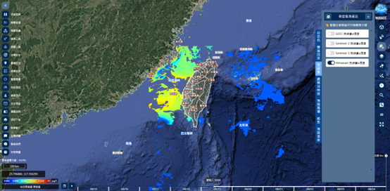 圖一、向日葵衛星(Himawari-8/9)葉綠素a濃度